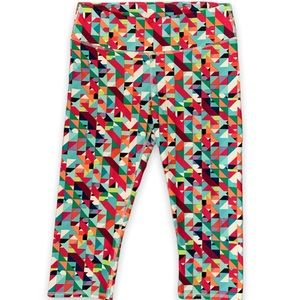 Fabletics Cropped Workout Pants with Rainbow Geometric Pattern Size XS EUC